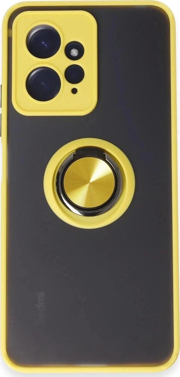 Xiaomi Redmi Note 12 4G Kılıf Montreal Yüzüklü Silikon Kapak - Sarı - Image 1