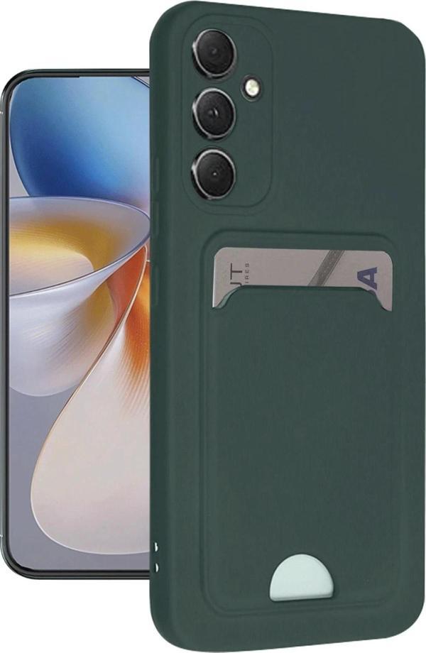 Samsung Galaxy S24 FE Kılıf Kelvin Kartvizitli Silikon - Koyu Yeşil - Image 1