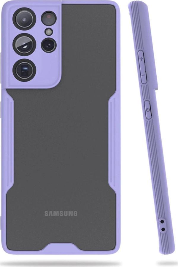 Samsung Galaxy S21 Ultra Kılıf Platin Silikon - Lila - Image 1