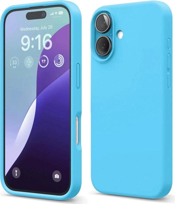 iPhone 16 Kılıf Nano içi Kadife Silikon - Mavi - Image 1