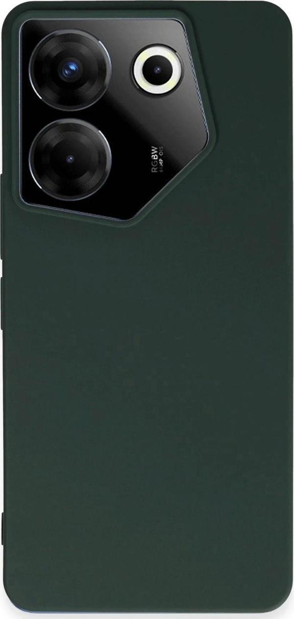 Tecno Camon 20 Pro 5G Kılıf First Silikon - Koyu Yeşil - Image 1