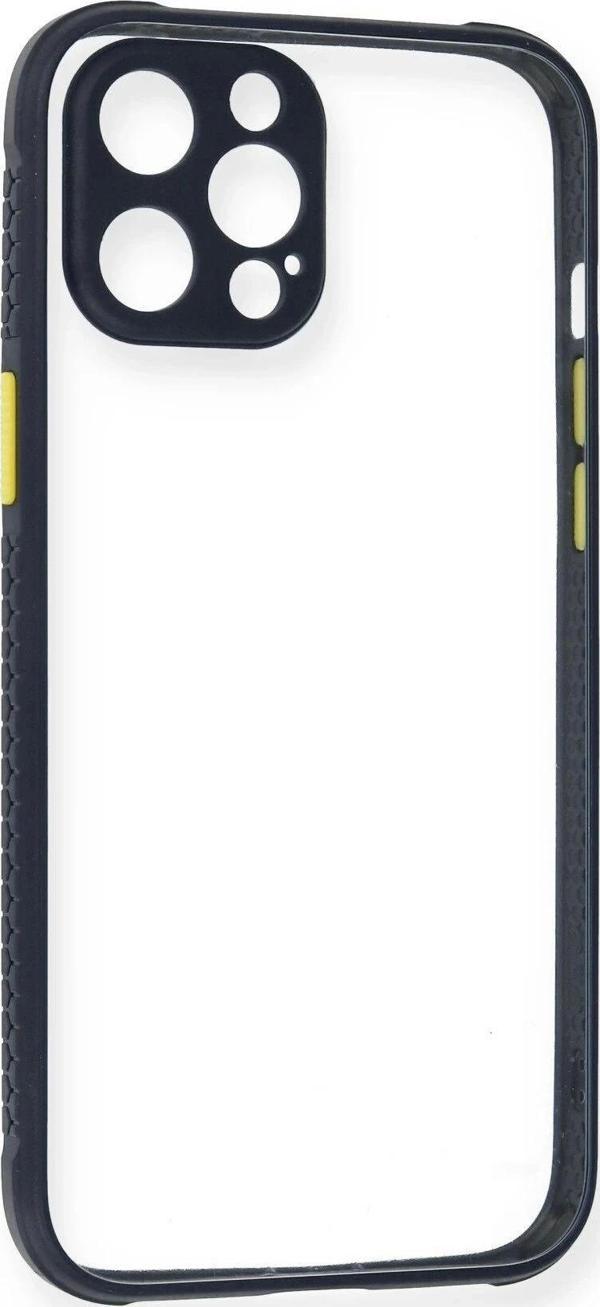 iPhone 12 Pro Kılıf Miami Şeffaf Silikon - Lacivert - Image 1
