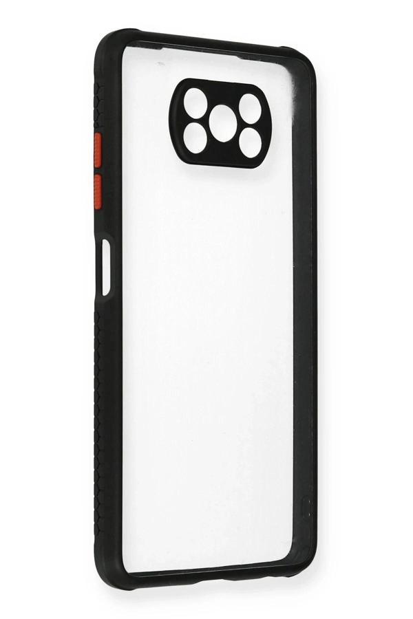 Xiaomi Pocophone X3 Kılıf Miami Şeffaf Silikon - Siyah - Image 1