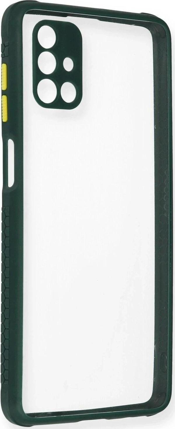 Samsung Galaxy M51 Kılıf Miami Şeffaf Silikon - Koyu Yeşil - Image 1