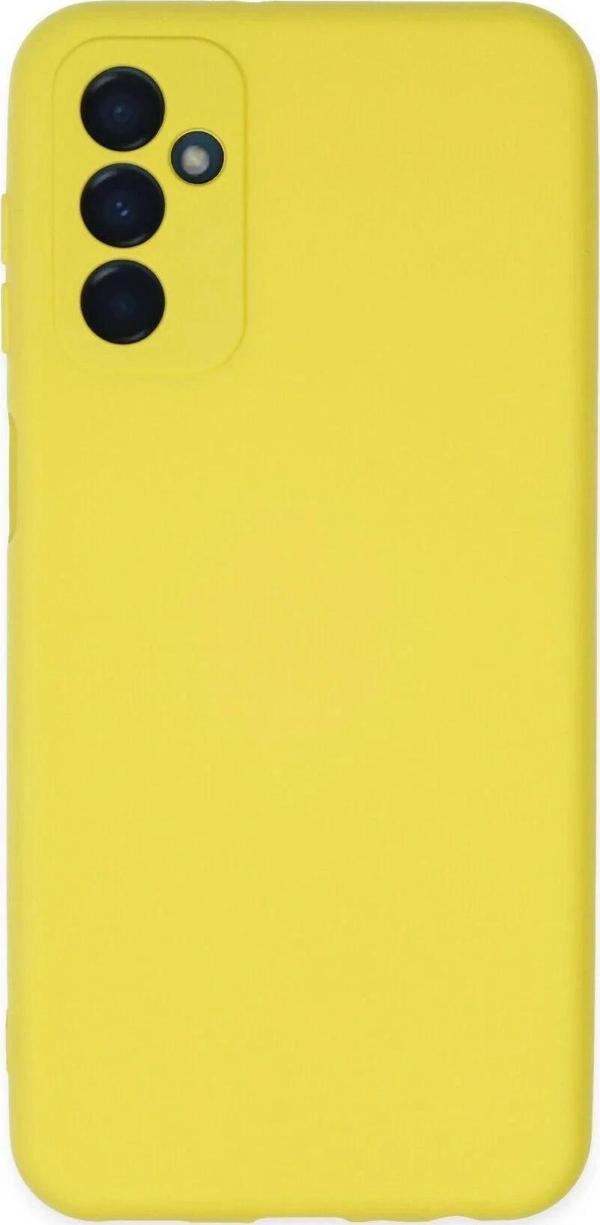 Samsung Galaxy M23 Kılıf Nano içi Kadife Silikon - Sarı - Image 1