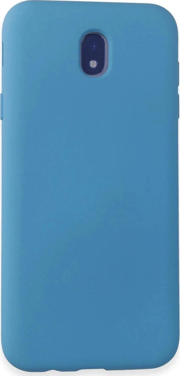 Samsung Galaxy J7 Pro / J730 Kılıf Nano içi Kadife Silikon - Mavi - Image 1