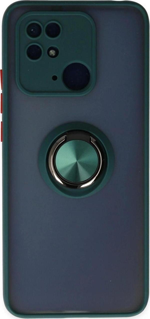 Xiaomi Redmi 10C Kılıf Montreal Yüzüklü Silikon Kapak - Yeşil - Image 1