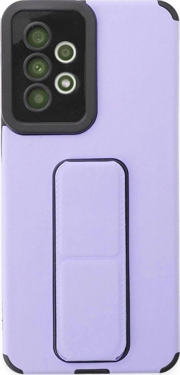 Samsung Galaxy A33 5G Kılıf Mega Standlı Silikon - Lila - Image 1