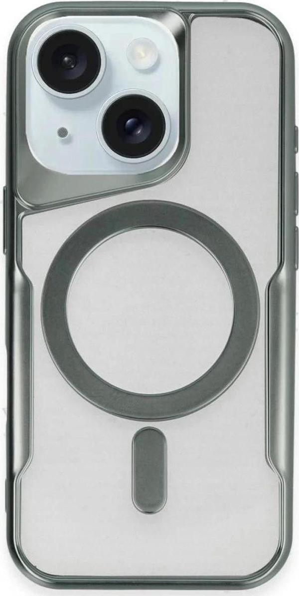 iPhone 14 Kılıf Boyi Magsafe Silikon Kapak - Yeşil - Image 1