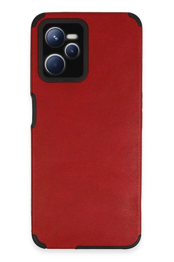 Realme C35 Kılıf Loop Deri Silikon - Kırmızı - Image 1