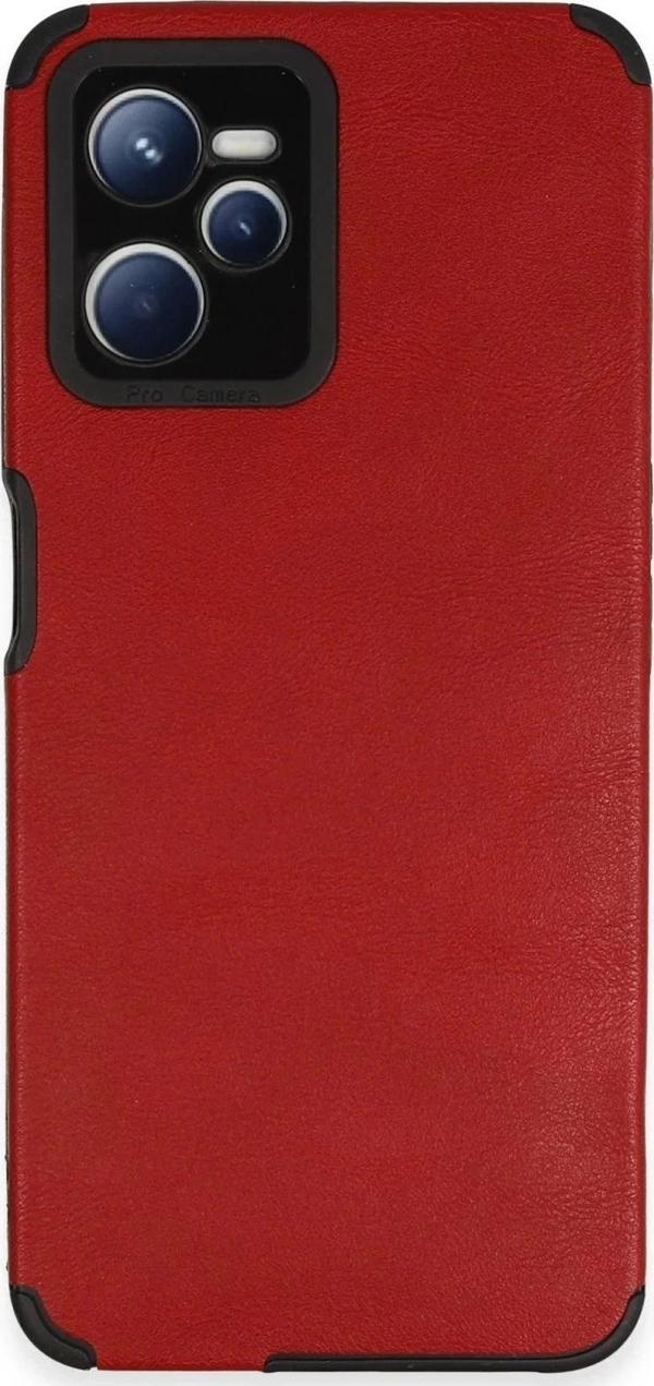 Realme C35 Kılıf Loop Deri Silikon - Kırmızı - Image 1