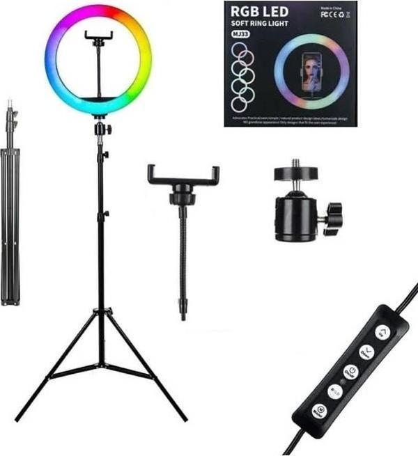 Soft Ring Light MJ33 13" 33CM Rgb LED Halka Işık Tripodlu Selfie Işığı - Image 1
