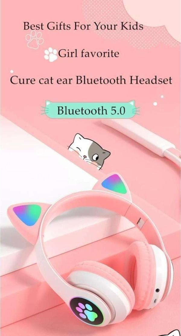 STN-28 Pembe Kulak Üstü Kablosuz Bluetooth Kulaklık - Image 1
