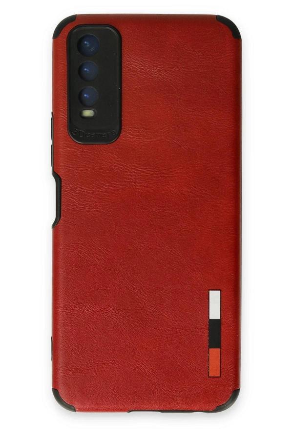 Vivo Y11S Kılıf Loop Deri Silikon - Kırmızı - Image 1