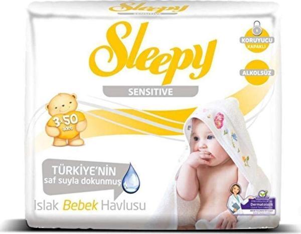 Sleepy Sensitive Islak Bebek Havlusu 3x50 Adet - Image 1