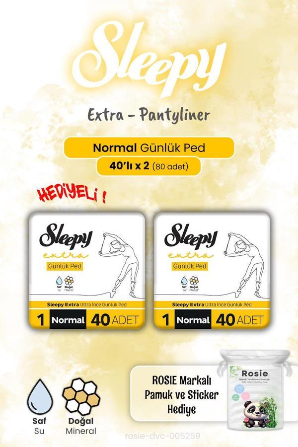 Sleepy Extra Günlük Ped Normal 40'lı 2 Adet ve Rosie Hediye - Image 1