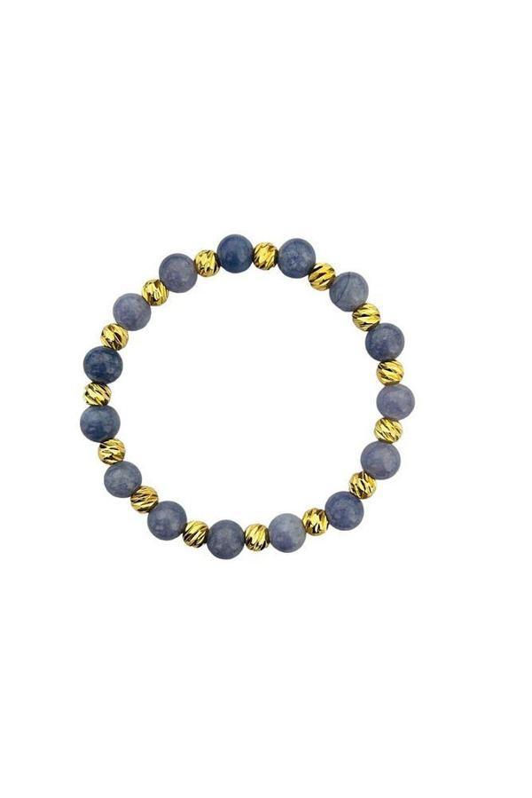 MK TASARIM GERÇEK MOR KUVARS TAŞI BİLEKLİK MK.031.007 - Image 1