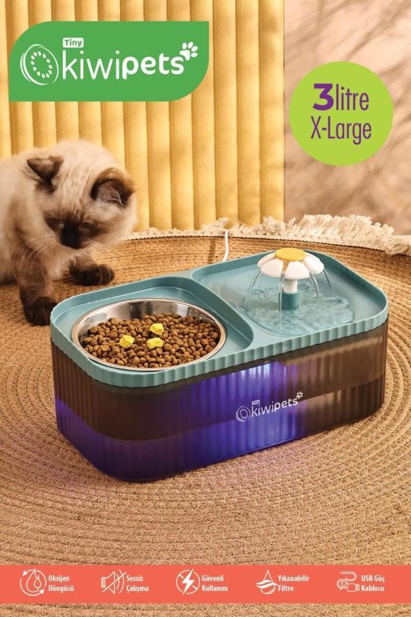 Kiwi Pets Kpf-10548 Mama Kabı ve Otomatik Evcil Hayvan Su Çeşmesi - Image 1