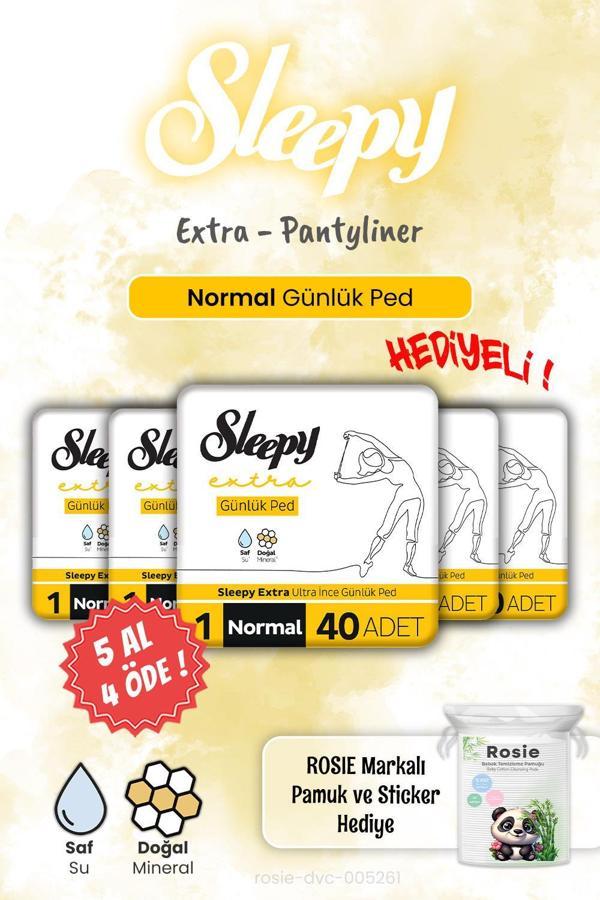 Sleepy 5 AL 4 ÖDE Extra Günlük Ped Normal 40'lı ve Rosie Hediye - Image 1