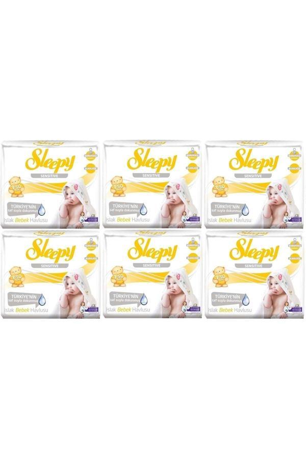 Sleepy Islak Havlu Mendil 50 Yaprak 18 Li Set Sensitive - Image 1