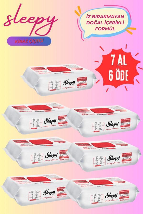 Sleepy Easy Clean Kiraz Çiçeği Yüzey Temizlik Havlusu, 100 Yaprak 7 Al 6 Öde - Image 1