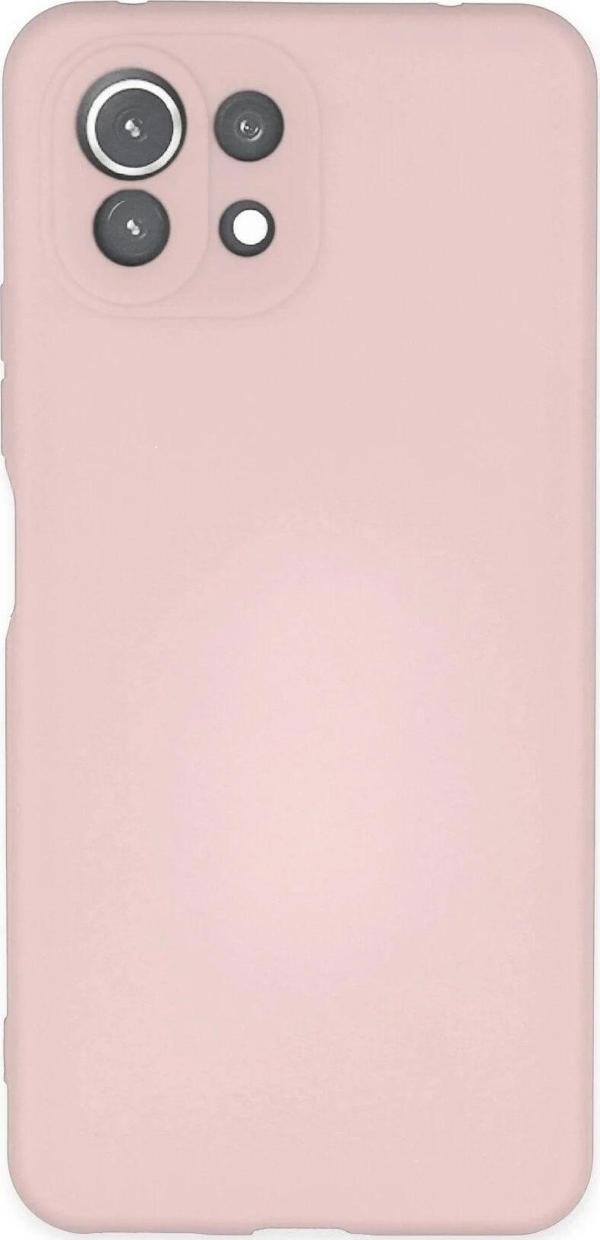 Xiaomi Mİ 11 Lite Kılıf Nano içi Kadife Silikon - Pudra - Image 1