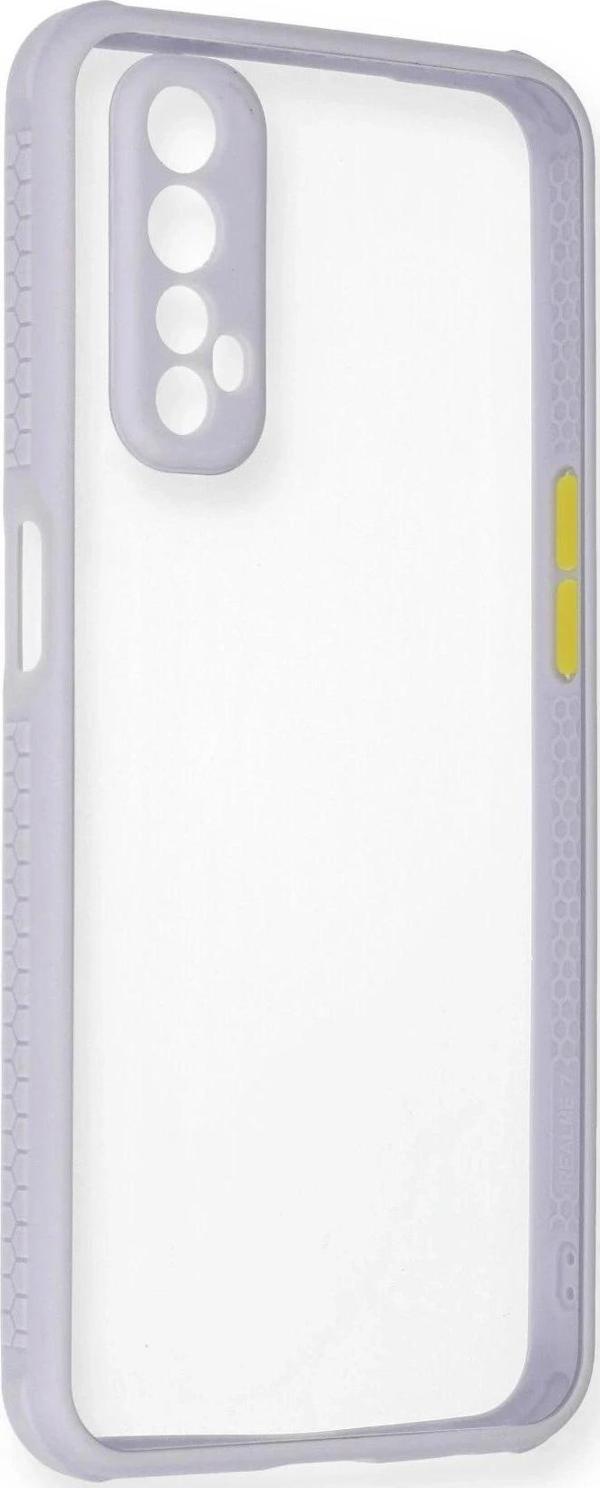 Realme 7 Kılıf Miami Şeffaf Silikon - Lila - Image 1