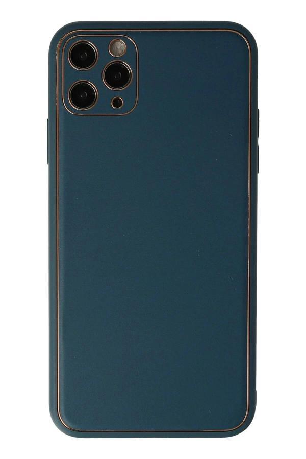 iPhone 11 Pro Kılıf Coco Deri Silikon Kapak - Mavi - Image 1