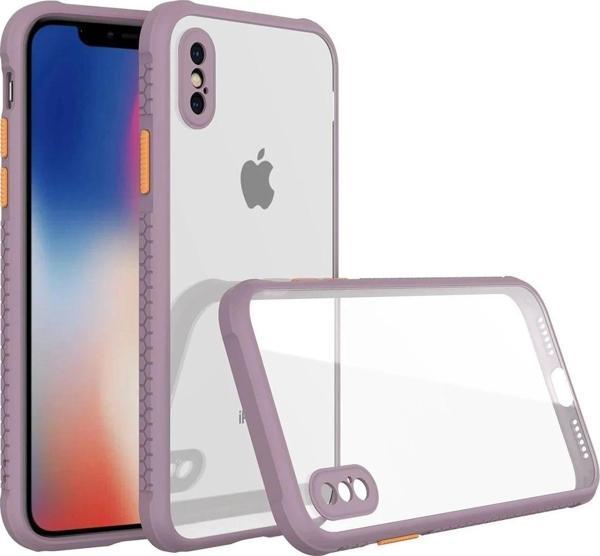 iPhone XS Max Kılıf Miami Şeffaf Silikon - Açık Mor - Image 1
