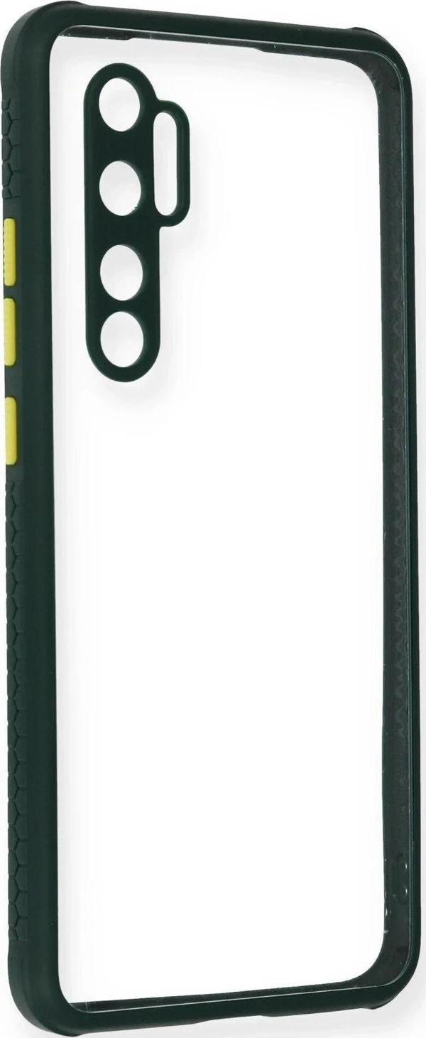 Xiaomi Mi Note 10 Lite Kılıf Miami Şeffaf Silikon - Koyu Yeşil - Image 1