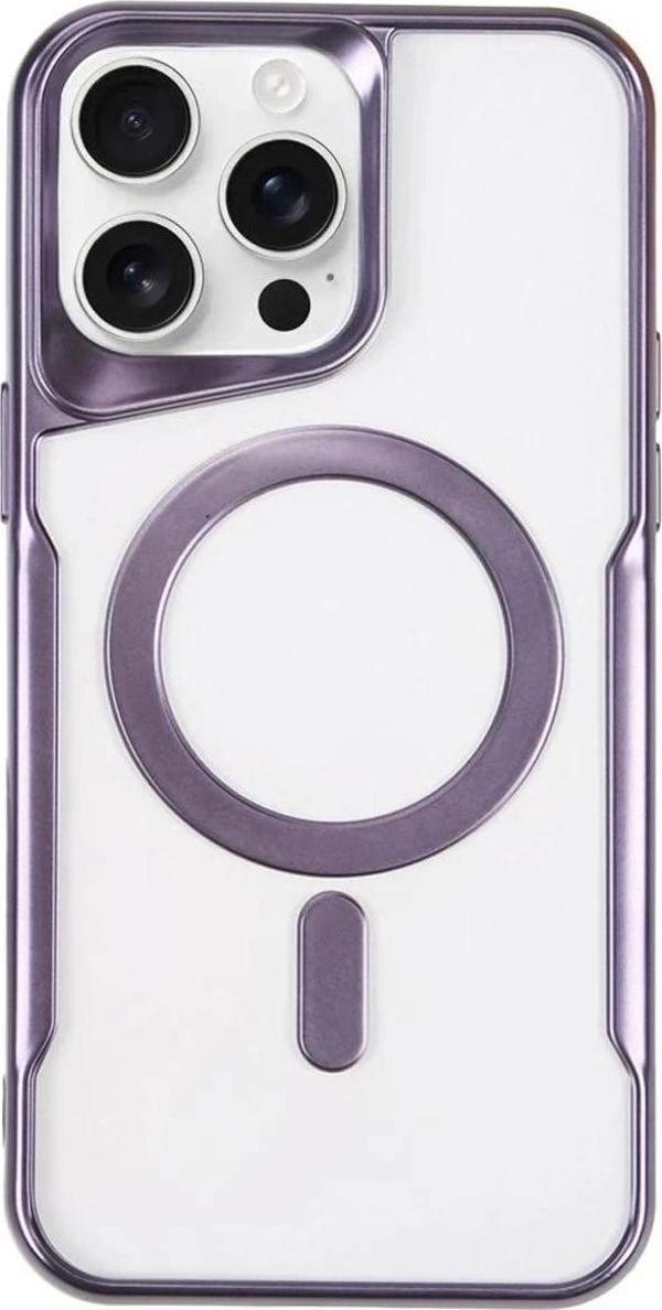 iPhone 14 Pro Max Kılıf Boyi Magsafe Silikon Kapak - Derin Mor - Image 1