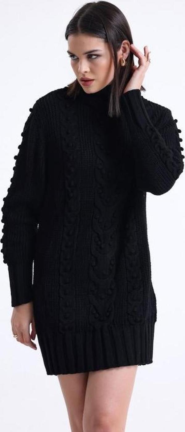 Kadın Balıkçı Yaka Gofralı Triko Tunik 11002 - Image 1