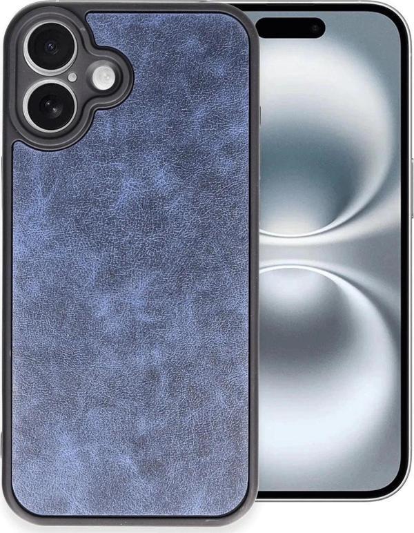 iPhone 16 Plus Kılıf Aras Deri Kapak - Lacivert - Image 1
