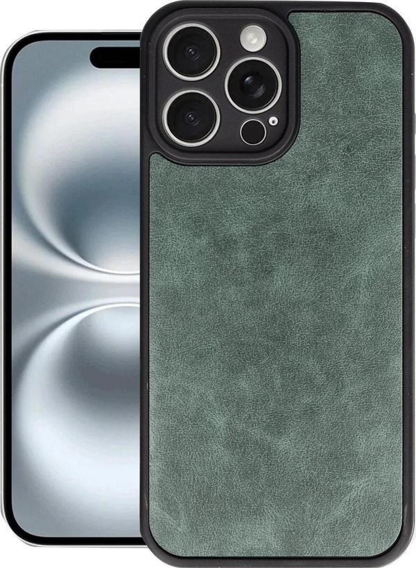 iPhone 16 Pro Kılıf Aras Deri Kapak - Koyu Yeşil - Image 1