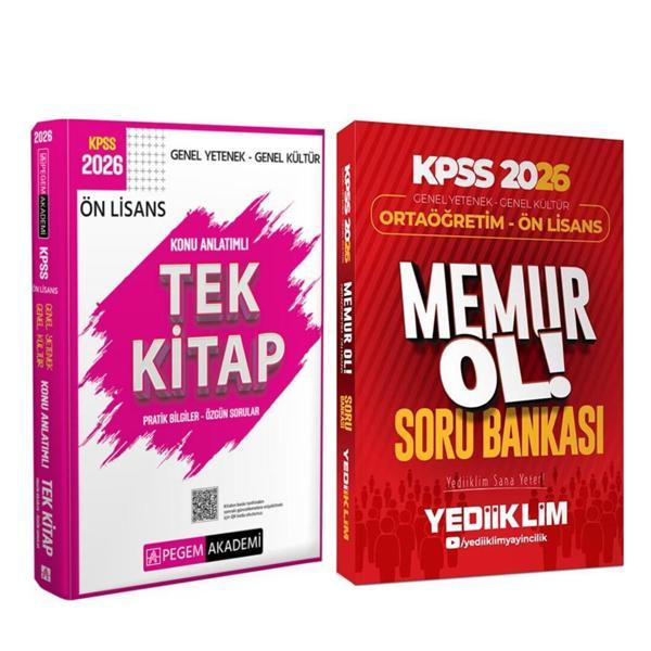 Pegem Önlisans Konu Anlatım ve Yediiklim Memur Ol Soru Bankası Seti 2 Kitap - Yediiklim Yayınları - Image 1