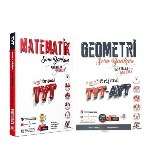 Orjinal TYT Mikro Matematik ve Geometri Soru Bankası Seti 2 Kitap - Orijinal Yayınları - Image 1