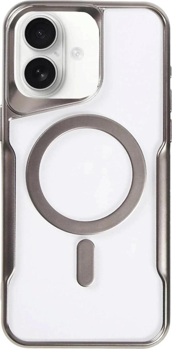 iPhone 16 Kılıf Boyi Magsafe Silikon Kapak - Titan Gri - Image 1