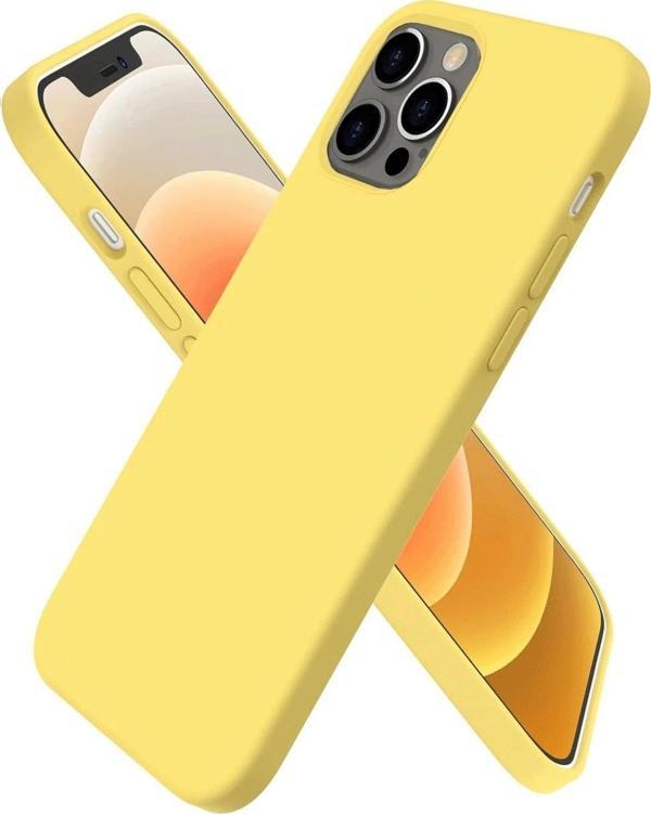 iPhone 12 Pro Kılıf First Silikon - Sarı - Image 1
