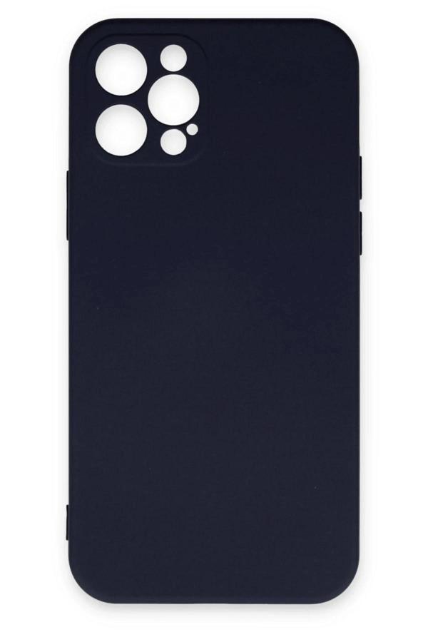 iPhone 12 Pro Max Kılıf Nano içi Kadife Silikon - Lacivert - Image 1