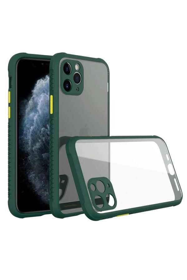 iPhone 11 Pro Kılıf Miami Şeffaf Silikon - Koyu Yeşil - Image 1