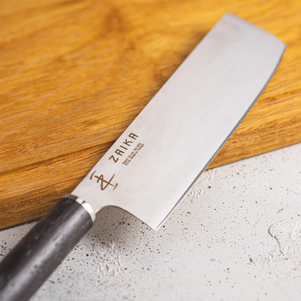 Zaika Japon Tasarım Nakiri Sebze Doğrama Bıçağı- Paslanmaz Çelik- 16 Cm - Image 1