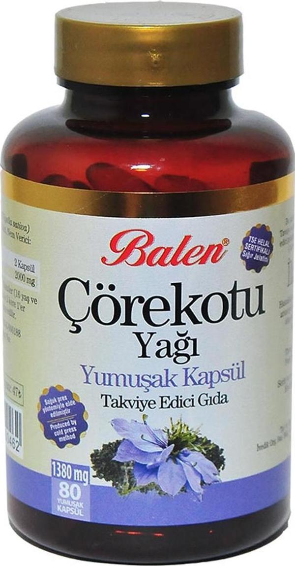 Balen Çörek Otu Yağı 1380 Mg Yumuşak 80 Kapsül - Image 1