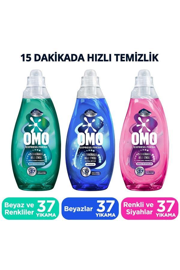 OMO Express Fresh Sıvı Deterjan 1480 ml Ultra Beyaz X1 Renkli Ve Siyahlar X1 Kötü Koku Karşıtı X1 - Image 1