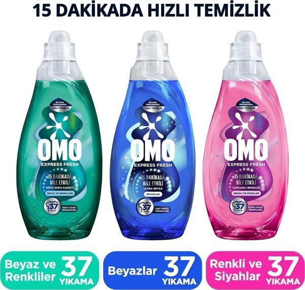 OMO Express Fresh Sıvı Deterjan 1480 ml Ultra Beyaz X1 Renkli Ve Siyahlar X1 Kötü Koku Karşıtı X1 - Image 1