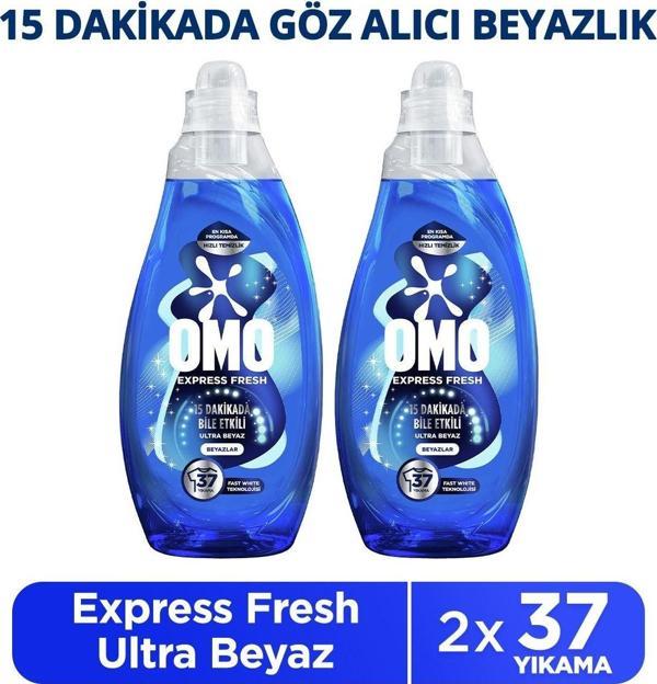 Omo Express Fresh Ultra Beyaz Sıvı Çamaşır Deterjanı 1480 ml X2 - Image 1