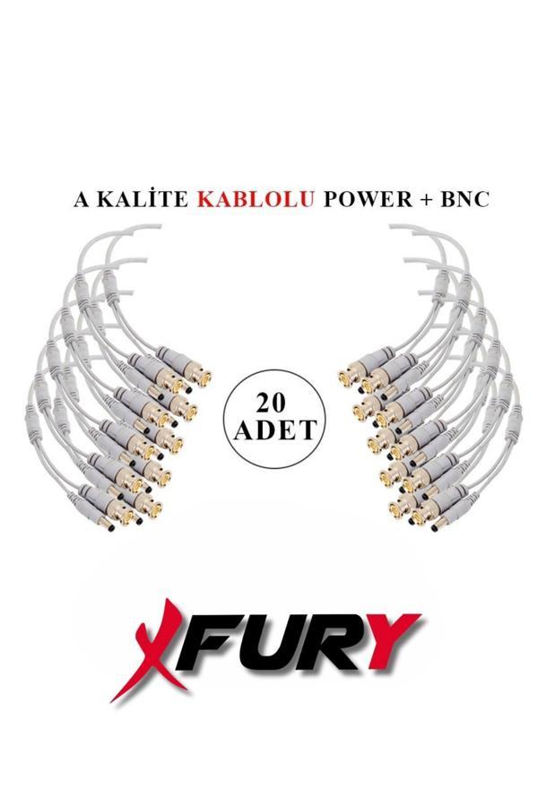 FURY 20 Adet A Kalite Kablolu Hazır BNC+ DC POWER Jack Kablolu Y Tipi Konnektör - Image 1