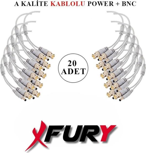 FURY 20 Adet A Kalite Kablolu Hazır BNC+ DC POWER Jack Kablolu Y Tipi Konnektör - Image 1