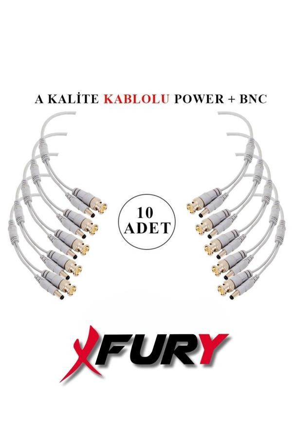 FURY 10 Adet A Kalite Kablolu Hazır BNC+ DC POWER Jack Kablolu Y Tipi Konnektör - Image 1