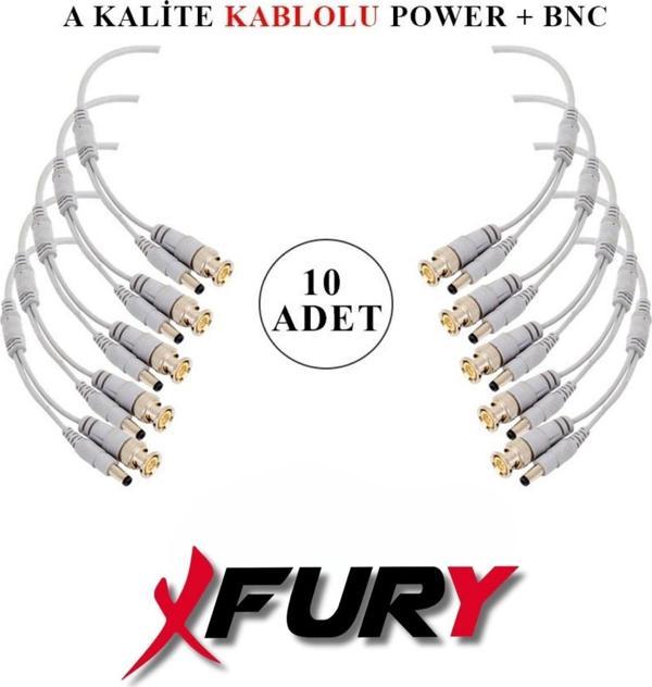 FURY 10 Adet A Kalite Kablolu Hazır BNC+ DC POWER Jack Kablolu Y Tipi Konnektör - Image 1