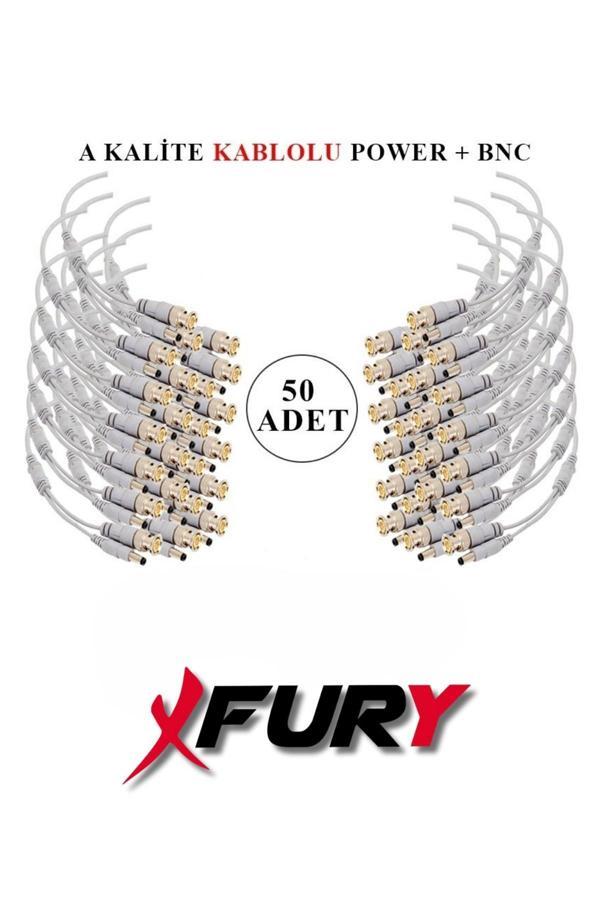 FURY 50 Adet A Kalite Kablolu Hazır BNC+ DC POWER Jack Kablolu Y Tipi Konnektör - Image 1
